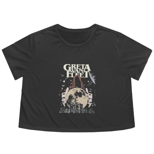 Discover Vintage Greta Van Fleet Rock Band Unisex Flowy Cropped Tees, Greta Van Fleet Concert Flowy Cropped Tees