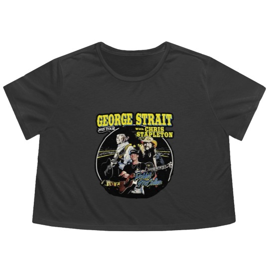 Discover Chris Stapleton King of Country Tour Stadium 2025 Flowy Cropped Tees S