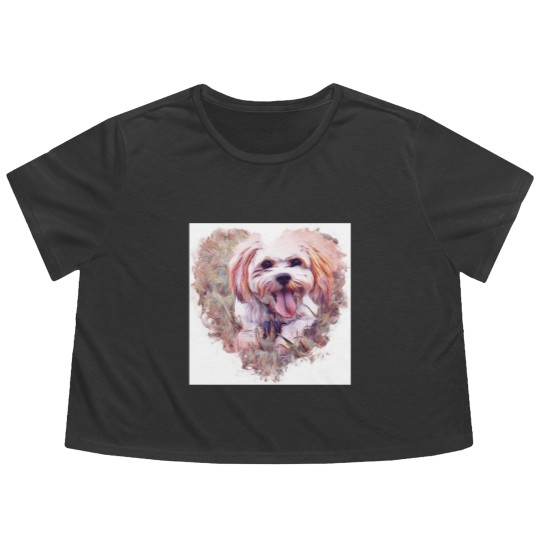Discover Riley the Cavachon Flowy Cropped Tees