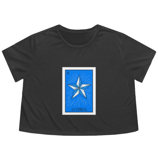 Discover Mexican Loteria 35 La Estrella The Star - Loteria - Flowy Cropped Tees