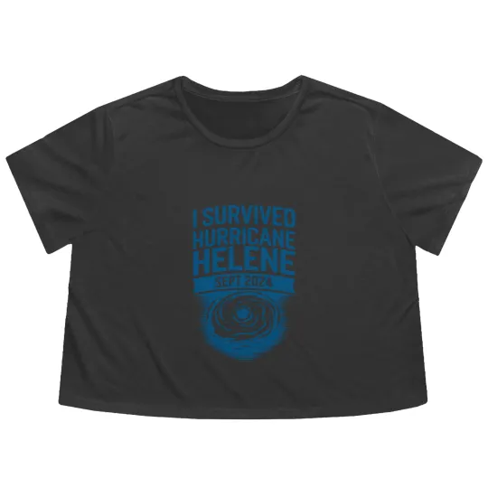 Discover I Survived Hurricane Helene Flowy Cropped Tees
