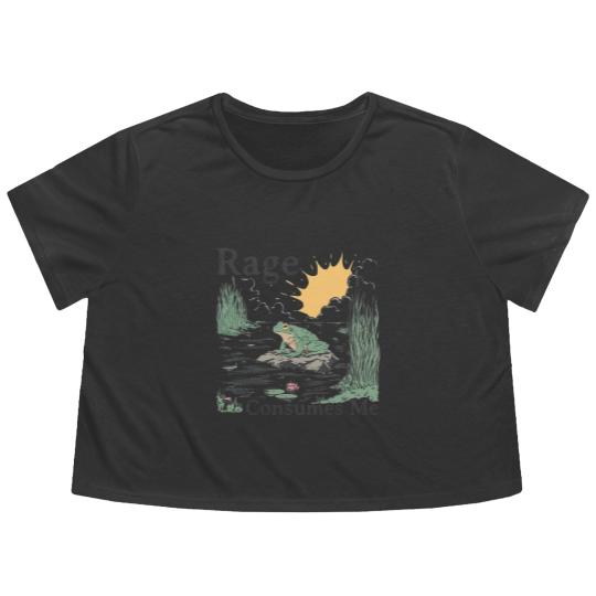 Discover Rage Consumes Me Flowy Cropped Tees, Frog Pond Flowy Cropped Tees, Meme Frog Flowy Cropped Tees, Vintage Style Unisex Flowy Cropped Tees