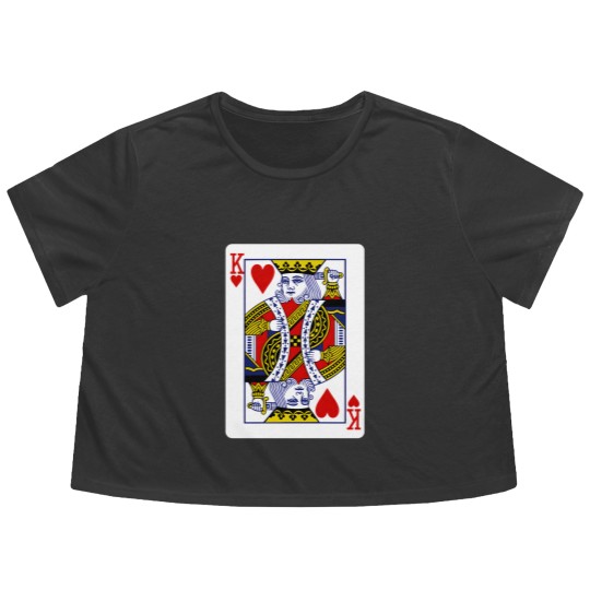 Discover King of Hearts Playing Card Flowy Cropped Tees