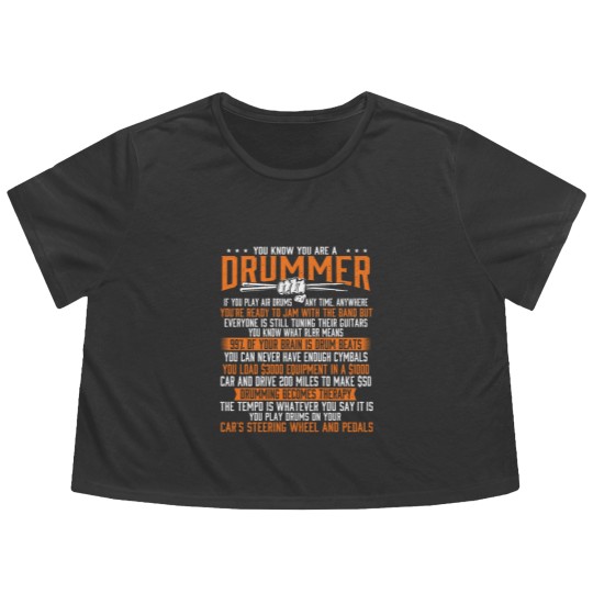Discover You Know You Are A Drummer - Band Lover Percussion Flowy Cropped Tees