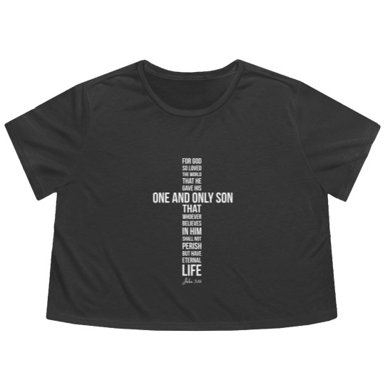 Discover John 3:16 Flowy Cropped Tees