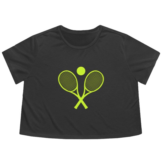Discover Tennis tennis racket tennis ball Flowy Cropped Tees