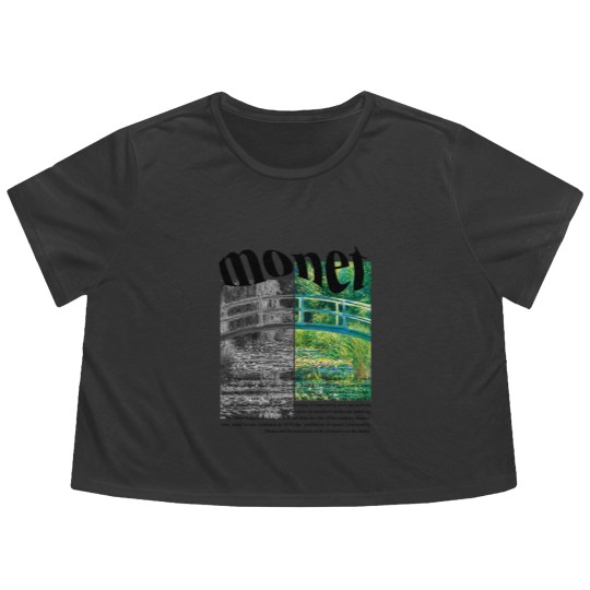 Discover Claude Monet Flowy Cropped Tees, Minimalist Art, The Water-Lily Pond Flowy Cropped Tees