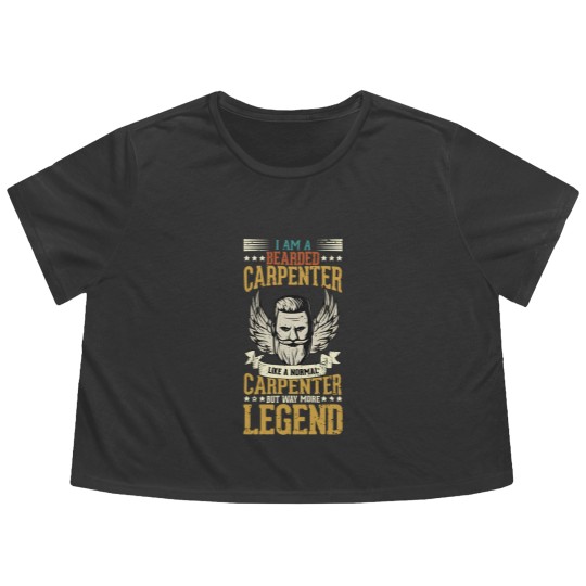 Discover I Am A Bearded Carpenter, Funny Carpenter Quotes Flowy Cropped Tees
