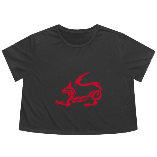 Discover Dragon Cat Flowy Cropped Tees
