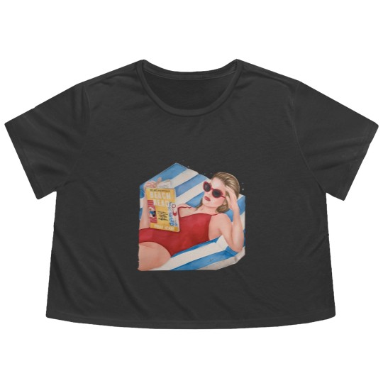 Discover Beach Read by Emily Henry book Flowy Cropped Tees | Super soft cotton bookish Flowy Cropped Tees