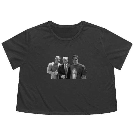 Discover Donald Trump Nick Bosa Joe Burrow Flowy Cropped Tees, Political Statement Flowy Cropped Tees, Conservative ShirtSports Flowy Cropped Tees