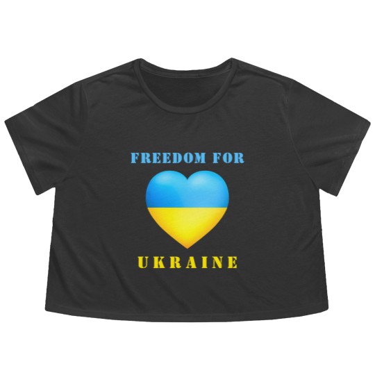Discover Freedom For Ukraine Support  - Ukraine Flag Flowy Cropped Tees