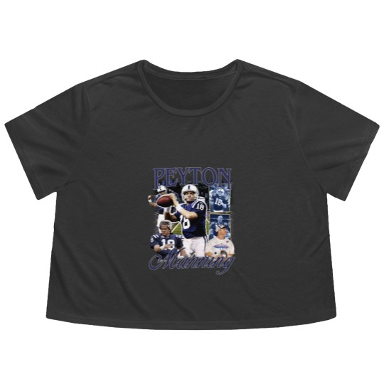 Discover Vintage 90s Graphic Style Peyton Manning Flowy Cropped Tees