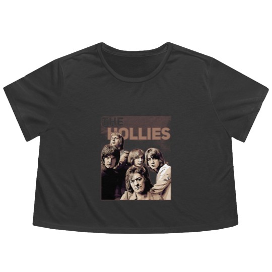 Discover The Hollies  Band Brown Vintage Flowy Cropped Tees