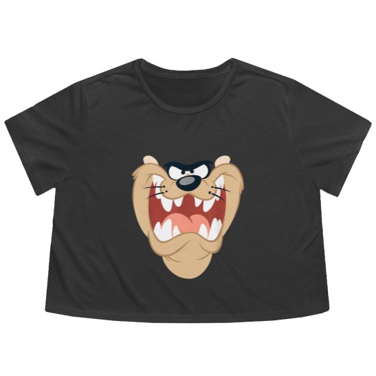 Discover Looney Tunes Taz Face Flowy Cropped Tees, Tasmanian Devil Face Flowy Cropped Tees
