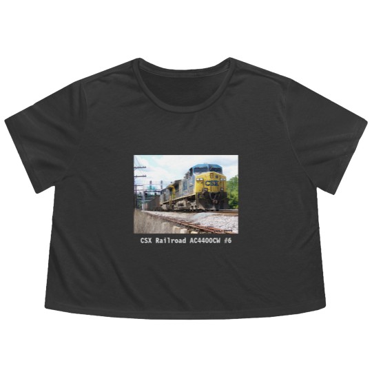 Discover CSX Railroad AC4400CW #6 With a Coal Train Black Flowy Cropped Tees