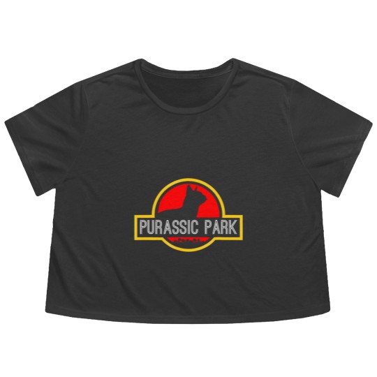 Discover purassic park cat funny t for dinosaur lovers Flowy Cropped Tees