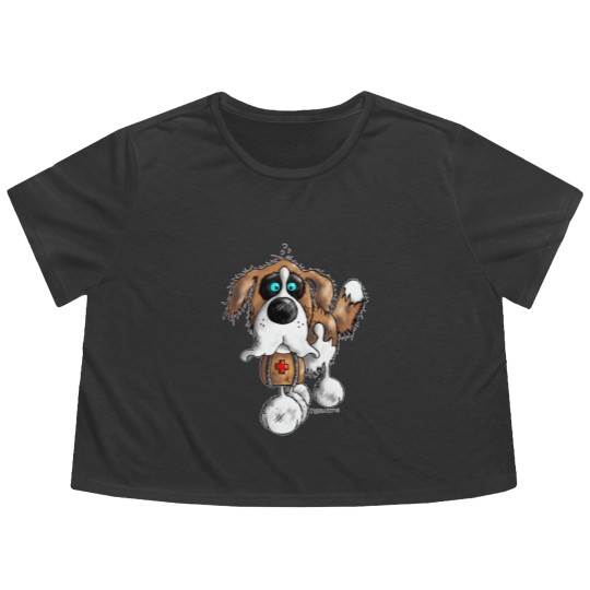 Discover "Bernhard" - St. Bernard - dog Flowy Cropped Tees