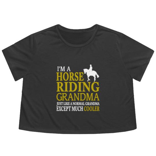 Discover I'm A Horse Riding Grandma Flowy Cropped Tees