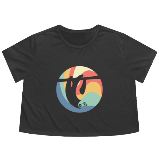 Discover Sloth Vintage Circle Flowy Cropped Tees
