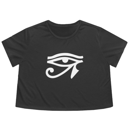 Discover Eye Ra Horus Black Flowy Cropped Tees