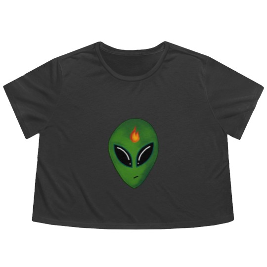 Discover Inciteful Alien Head Flowy Cropped Tees