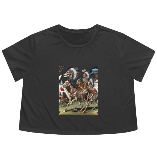 Discover Native American Dead Indian Warriors Flowy Cropped Tees