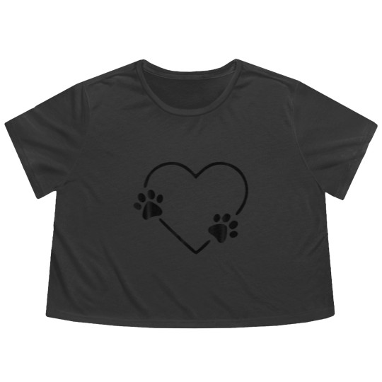 Discover Dog Heart Dog Paw Dog Mom Dog Mama Flowy Cropped Tees