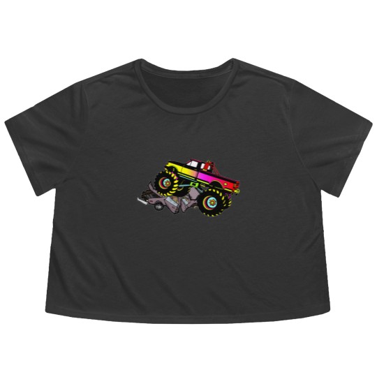 Discover Monster Truck Flowy Cropped Tees