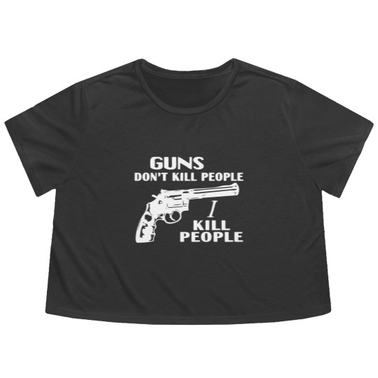 Discover Guns don't kill people, I kill people Flowy Cropped Tees, happy gilmore Adam Sandler Flowy Cropped Tees