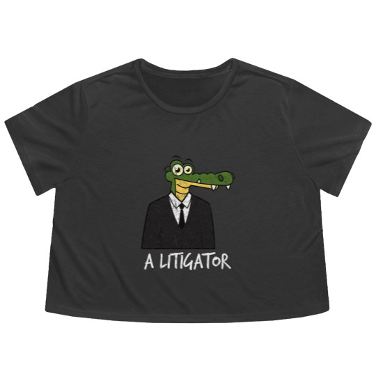 Discover A Litigator Alligator Lawyer Attorney Law Distress Flowy Cropped Tees