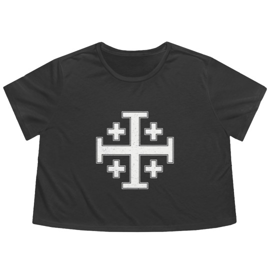 Discover jerusalem cross fivefold cross knight's templar Flowy Cropped Tees