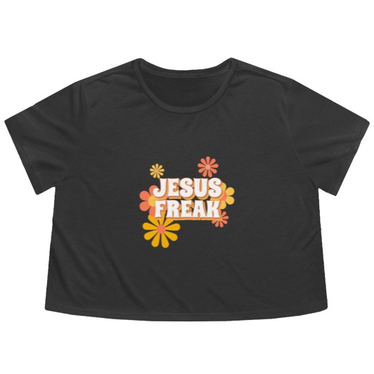 Discover Retro Jesus freak hippie flowers-vintage Jesus Flowy Cropped Tees