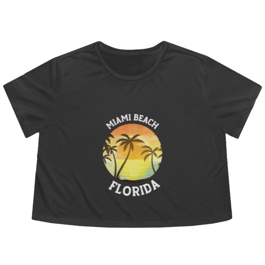 Discover Vintage Miami Beach Florida Retro 70s 80s Travel Flowy Cropped Tees