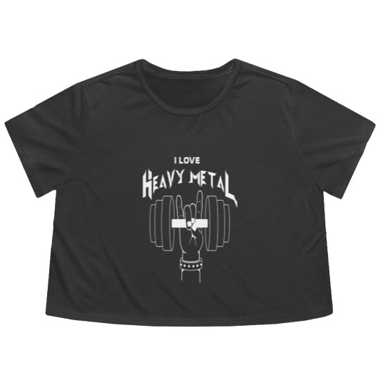 Discover I Love Heavy Metal Flowy Cropped Tees
