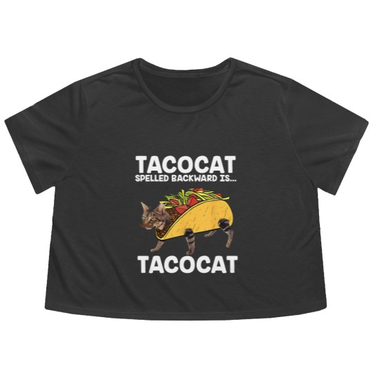 Discover Funny Taco Cat Vintage Flowy Cropped Tees