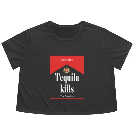 Discover Los Sundays Tequila Kills the Boredom Flowy Cropped Tees