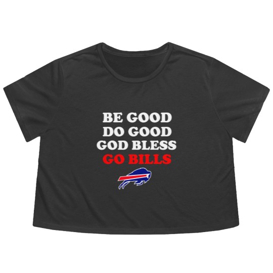 Discover Be Good Do Good God Bless Go Bills, Josh Allen Flowy Cropped Tees