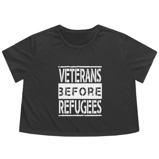 Discover Veterans Before Refugees Flowy Cropped Tees