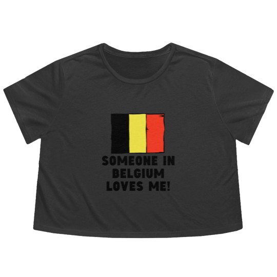 Discover Someone In Belgium Loves Me! Flowy Cropped Tees