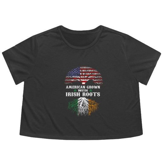 Discover American grown with Irish roots Flowy Cropped Tees