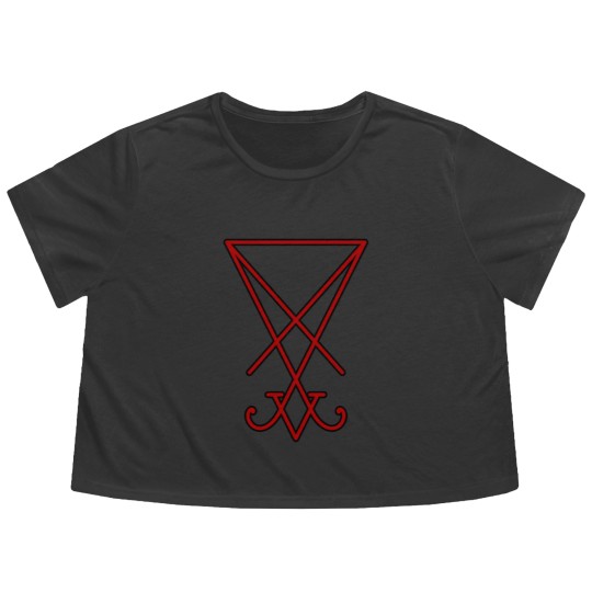 Discover Seal of Lucifer - Red Flowy Cropped Tees