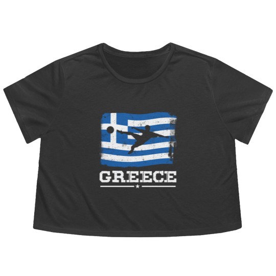 Discover Football - Greece football club Flowy Cropped Tees