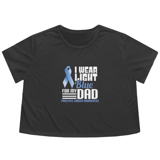 Discover I Wear Light Blue For Dad Flowy Cropped Tees Prostate Cancer
