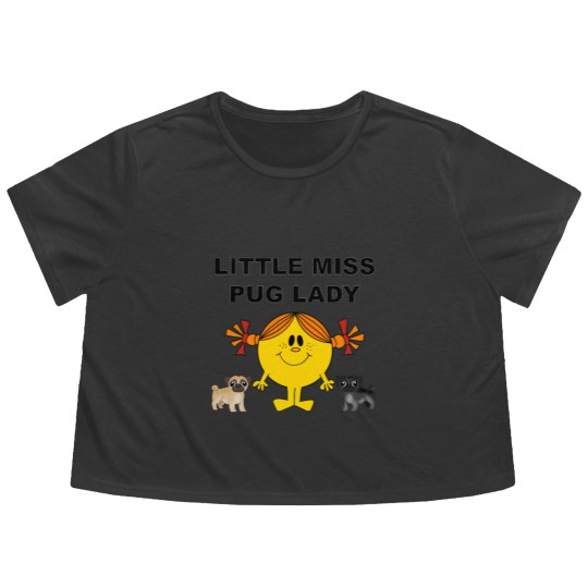 Discover Little Miss Pug Lady Cute Design Flowy Cropped Tees