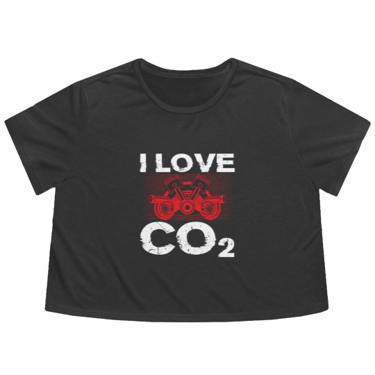 Discover I Love CO2 I Love Diesel Tuning Tuner Flowy Cropped Tees