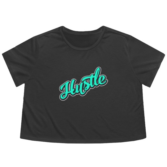 Discover Hustle Earn Money Quickly Flowy Cropped Tees