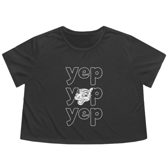 Discover Land Before Time Ducky Yep Yep Yep Bubble Text Quo Flowy Cropped Tees