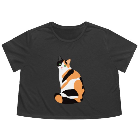Discover Calico Cat Drawing Calico Lovers Calico Gift Flowy Cropped Tees