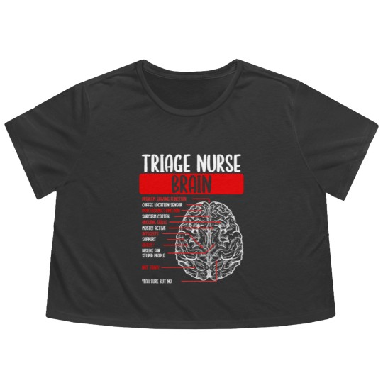 Discover Triage Nursing Badge Reel Funny Triage Nurse Flowy Cropped Tees
